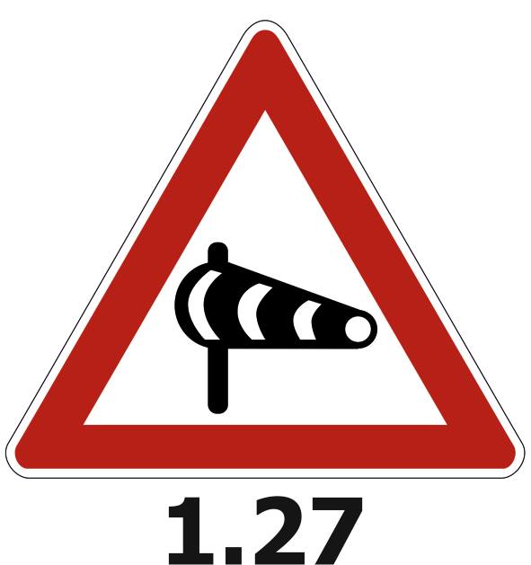 Şəkildə göstərilən 1.27 yol nişanı sürücünü nə barədə xəbərdar edir?