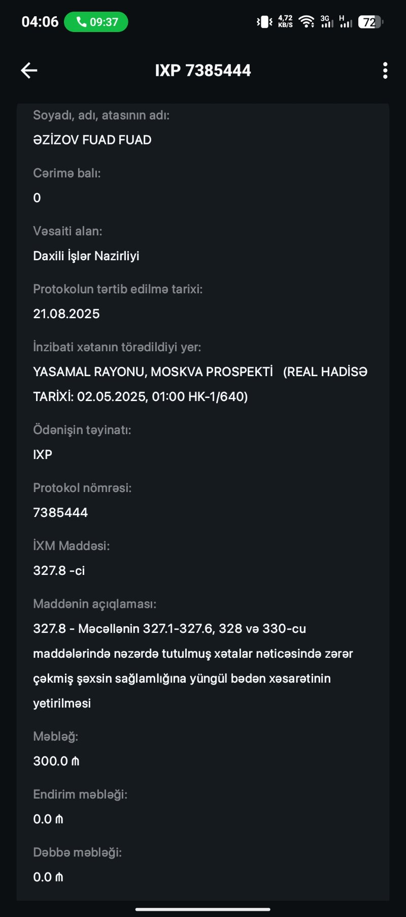 327.8 - Mecəllənin 327.1-327.6, 328 ve 330-cu